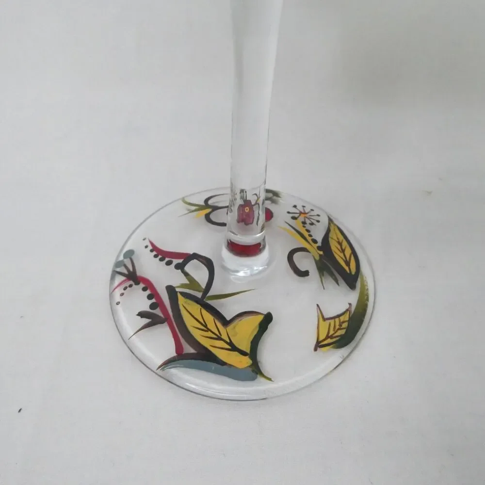 Pier 1 Carynthum Wine Goblet Glass Floral 10496879 Excellent Condition‎ 9in 16oz